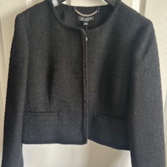 NWT J.Crew Louisa Lady Jacket In Maritime Tweed Size 12 Black - Picture 7 of 16